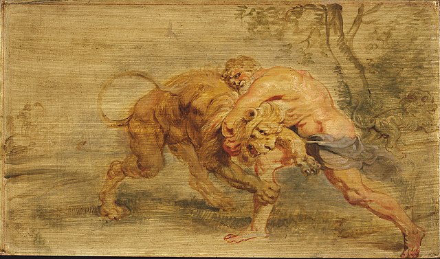 Hercules Strangling the Nemean Lion（1639年）