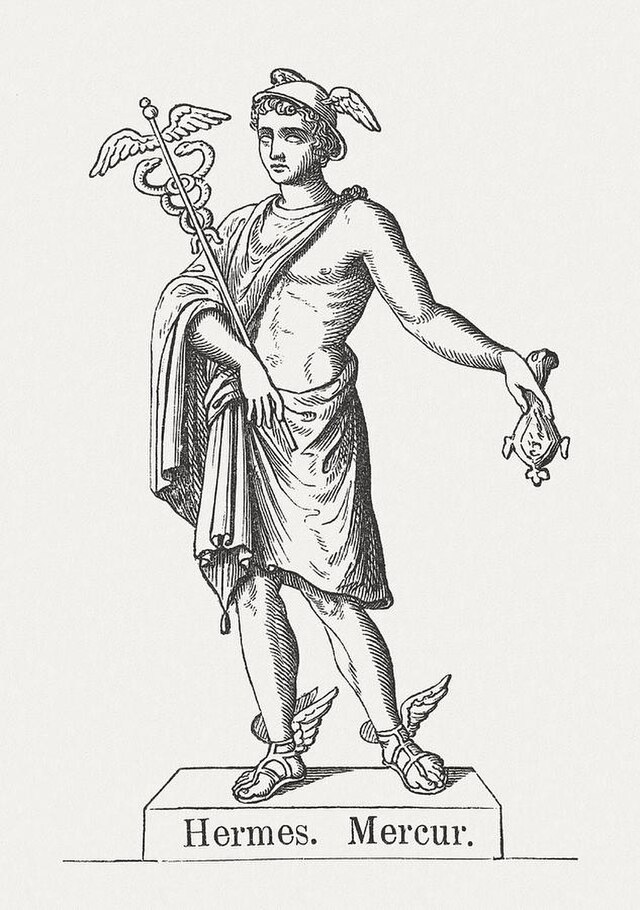 Hermes - the Greek god of transitions and boundaries.（1878年）