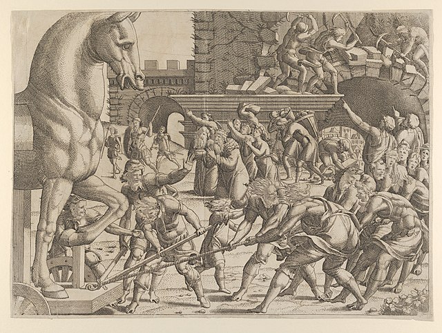 The Trojans Bring the Wooden Horse into Their City（1535年）