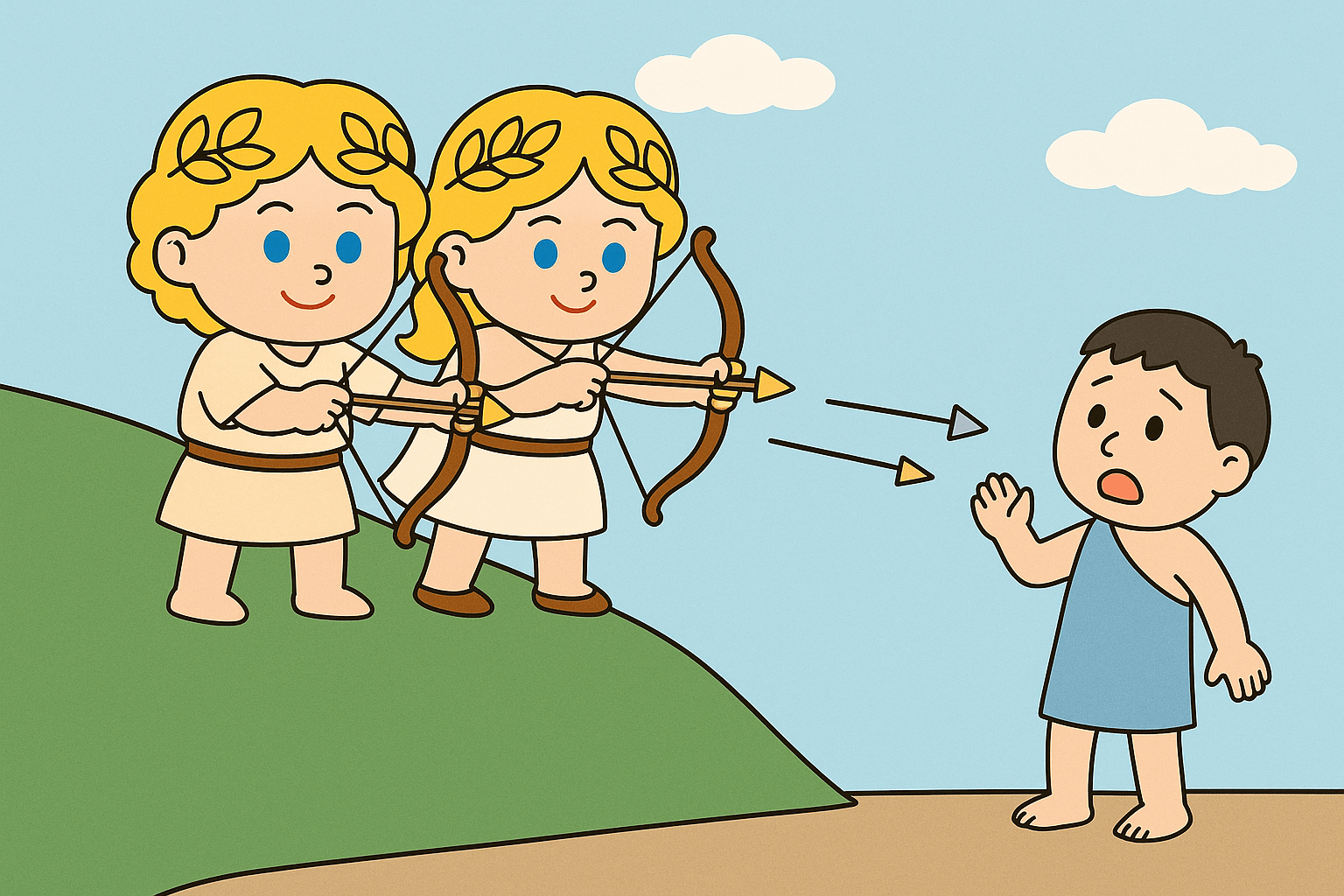 人間を罰するときにも金の矢・銀の矢を使っていたアポロン・アルテミス