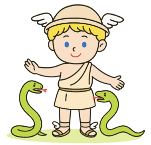 蛇の喧嘩を仲裁するヘルメス