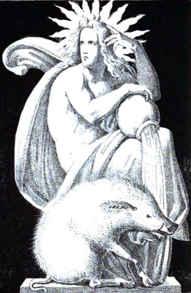 Freyr (1832) from Die Helden und Götter des Nordens, oder Das Buch der sagen.（1832年）