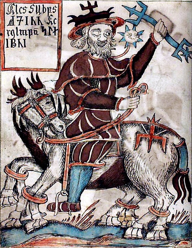 Odin riding Sleipnir.