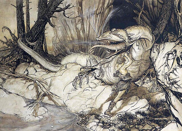 Siegfried kills Fafnir.（1911年）