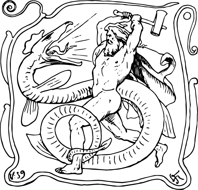 Thor and Jörmungandr