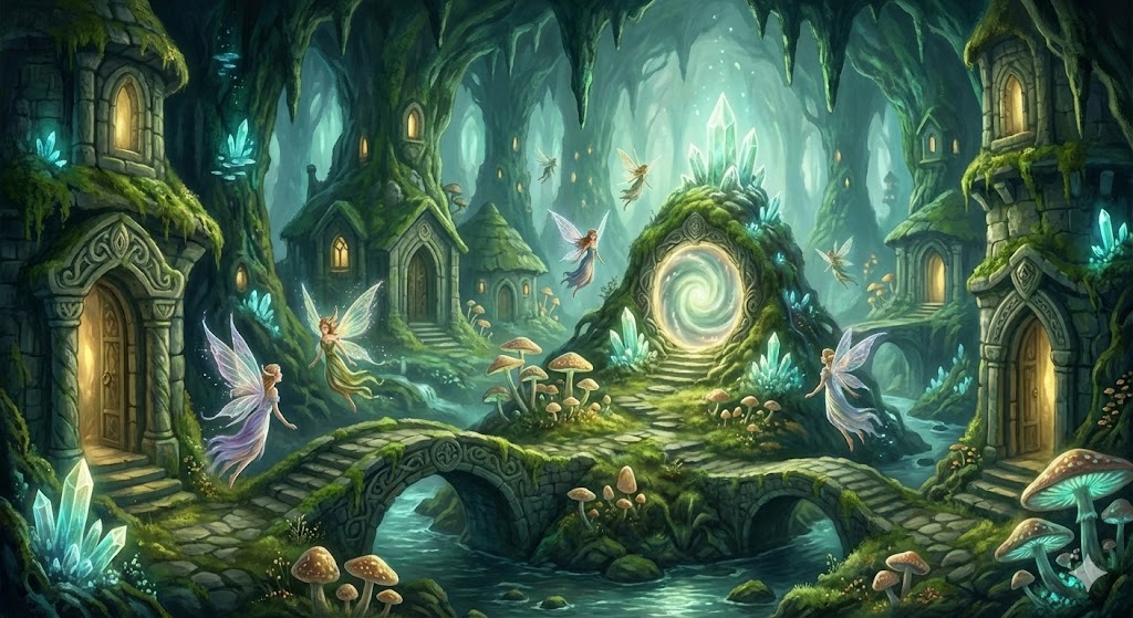 ケルト神話の妖精の丘、地下の異界シーのイメージ