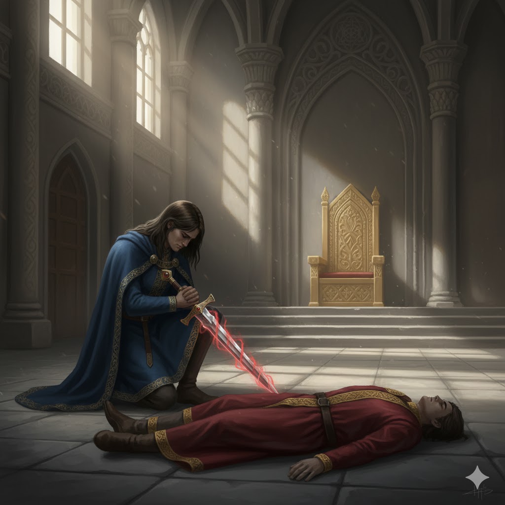 呪いの連鎖によって兄を斬ってしまったヘイドレク（二度目の悲劇）イメージ