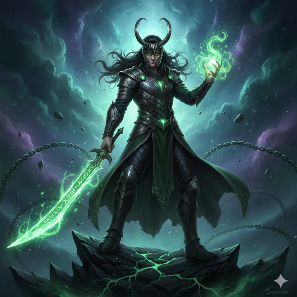 レーヴァテインを持ったロキのイメージ