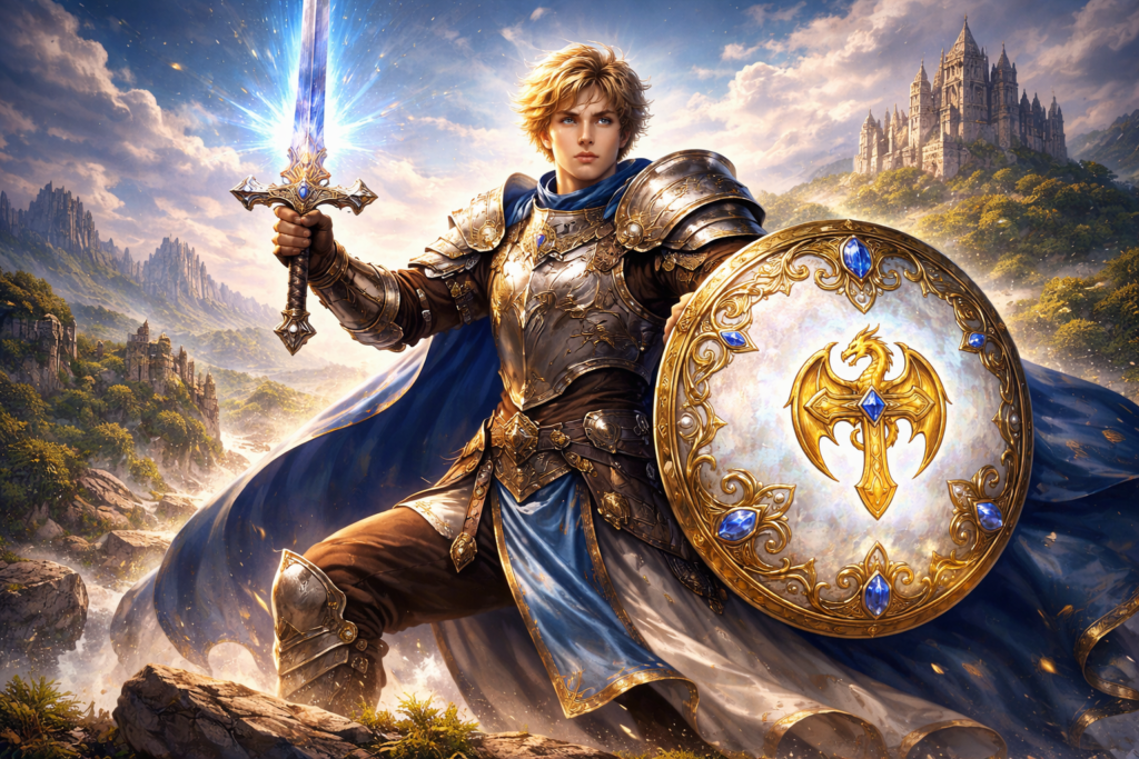 プリドゥエンを持つアーサー王イメージ