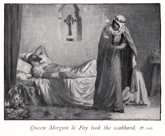 Queen Morgan le Fay took the scabbard.(1914年)