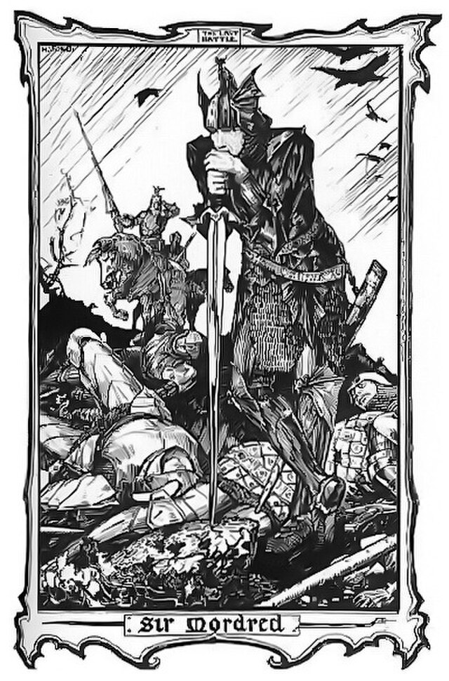 Sir Mordred by H. J. Ford, from King Arthur- The Tales of the Round Table by Andrew Lang, 1902.