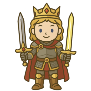 エクスカリバー/カリバーンを持ったアーサー王