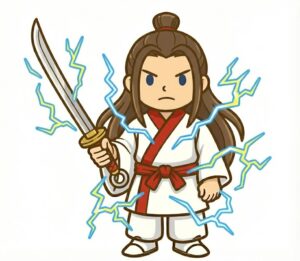 布都御魂（フツノミタマ）の剣を持つタケミカヅチ