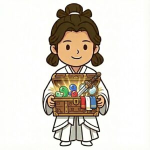 十種神宝（とくさのかんだから）を持ったニギハヤヒ