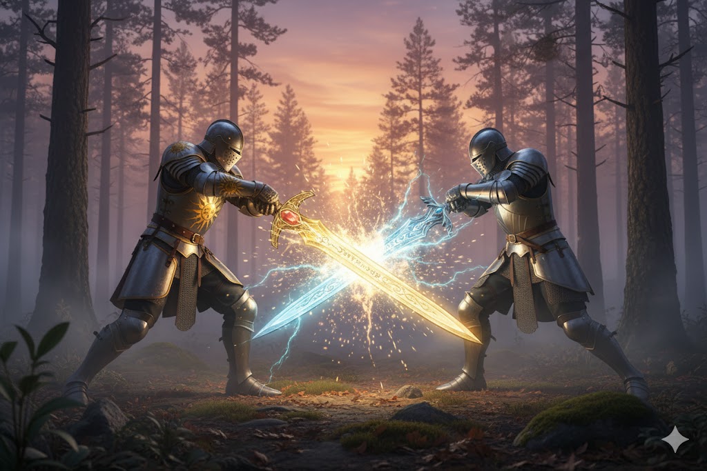 ガラティーンとアロンダイトの決闘