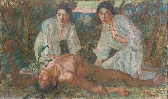 Onamuchi no Mikoto by Aoki Shigeru (Ishibashi Museum of Art).（1905年）