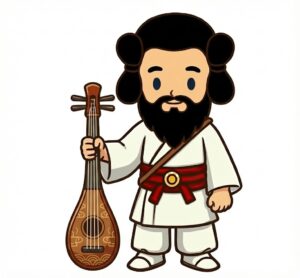 天の詔琴(アメノノリゴト)を持つオオクニヌシ