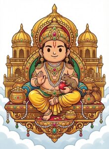 プシュパカ・ヴィマナに乗るクベーラ