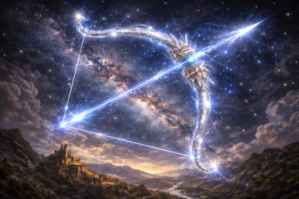 マルドゥクの弓(星の弓)の「星座(星の弓)」への昇華イメージ