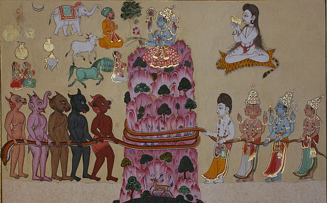 Samudramanthana - the Churning of the Ocean of Milk.（1800年）