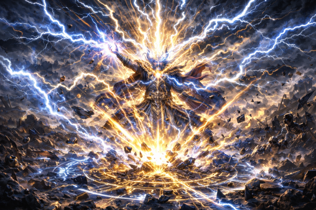 RPGにおける雷属性の最強技イメージ