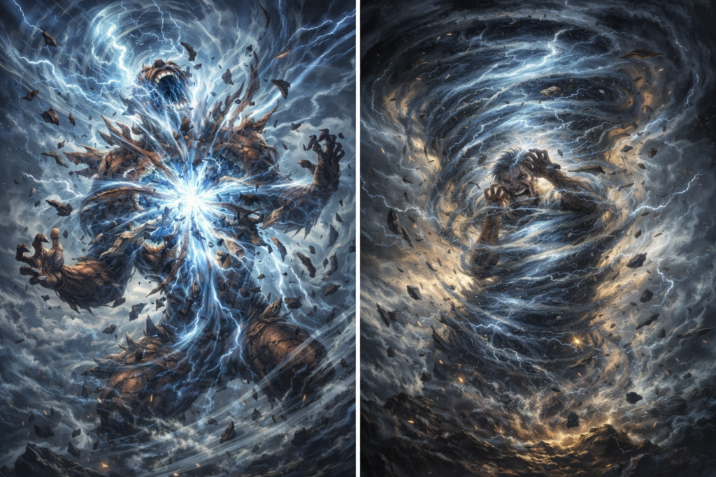 ゲームでの空間破壊・圧縮攻撃のイメージ