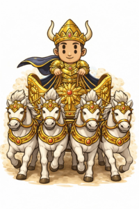 四頭立ての戦車に乗るマルドゥク