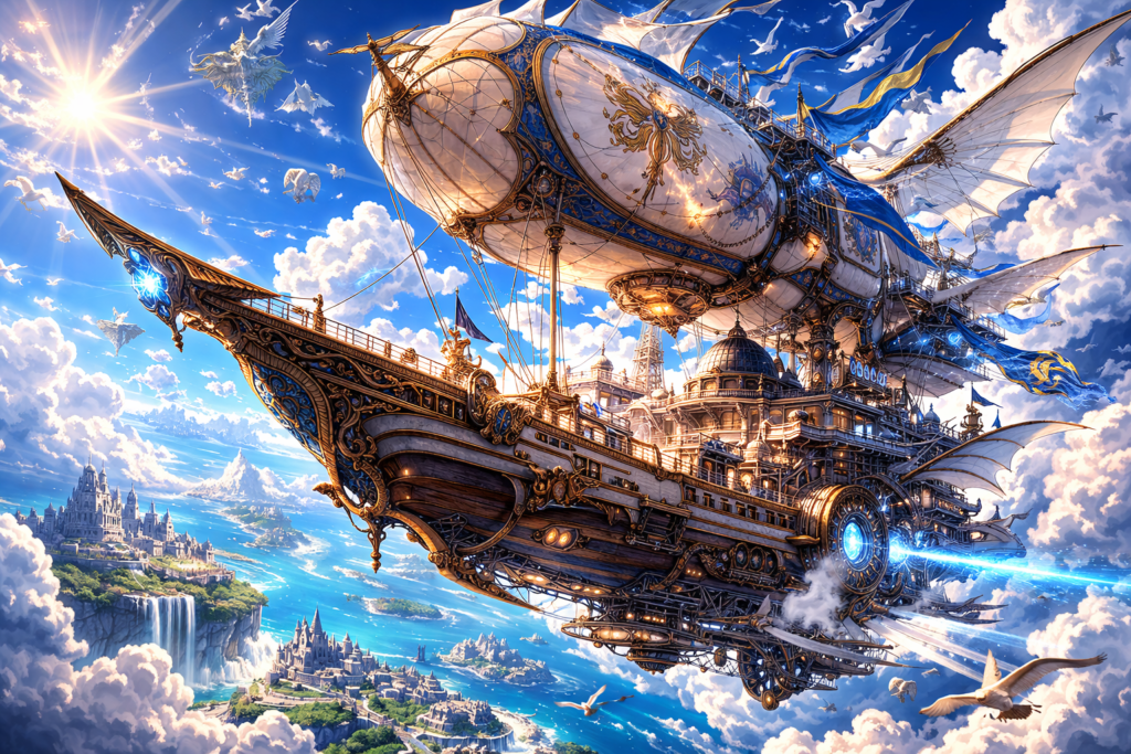 ファンタジーRPGの「飛空艇」イメージ