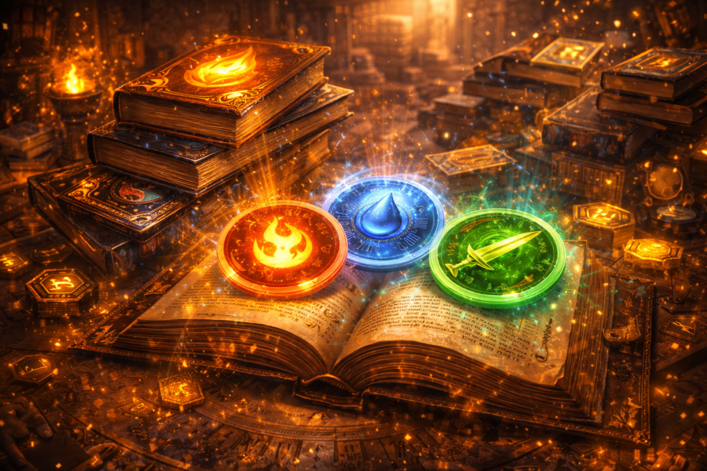 RPGの「スキルブック・技マシン」イメージ