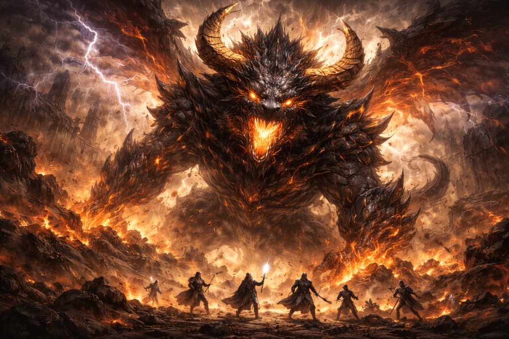 RPGの「災害級の神獣・巨大ボス」イメージ