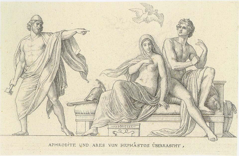 Schnorr von Carolsfeld - Hephaistos überrascht Aphrodite und Ares.