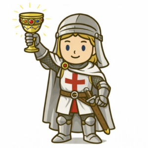 聖杯(ホーリー・グレイル)を掲げるガラハッド