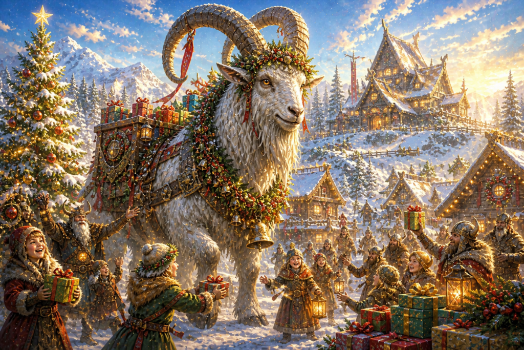 北欧のクリスマスの象徴「ユール・ゴアット」イメージ